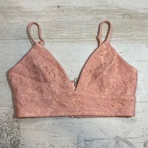 Showpo Through To Paradise Top Blush Lace Crop Top